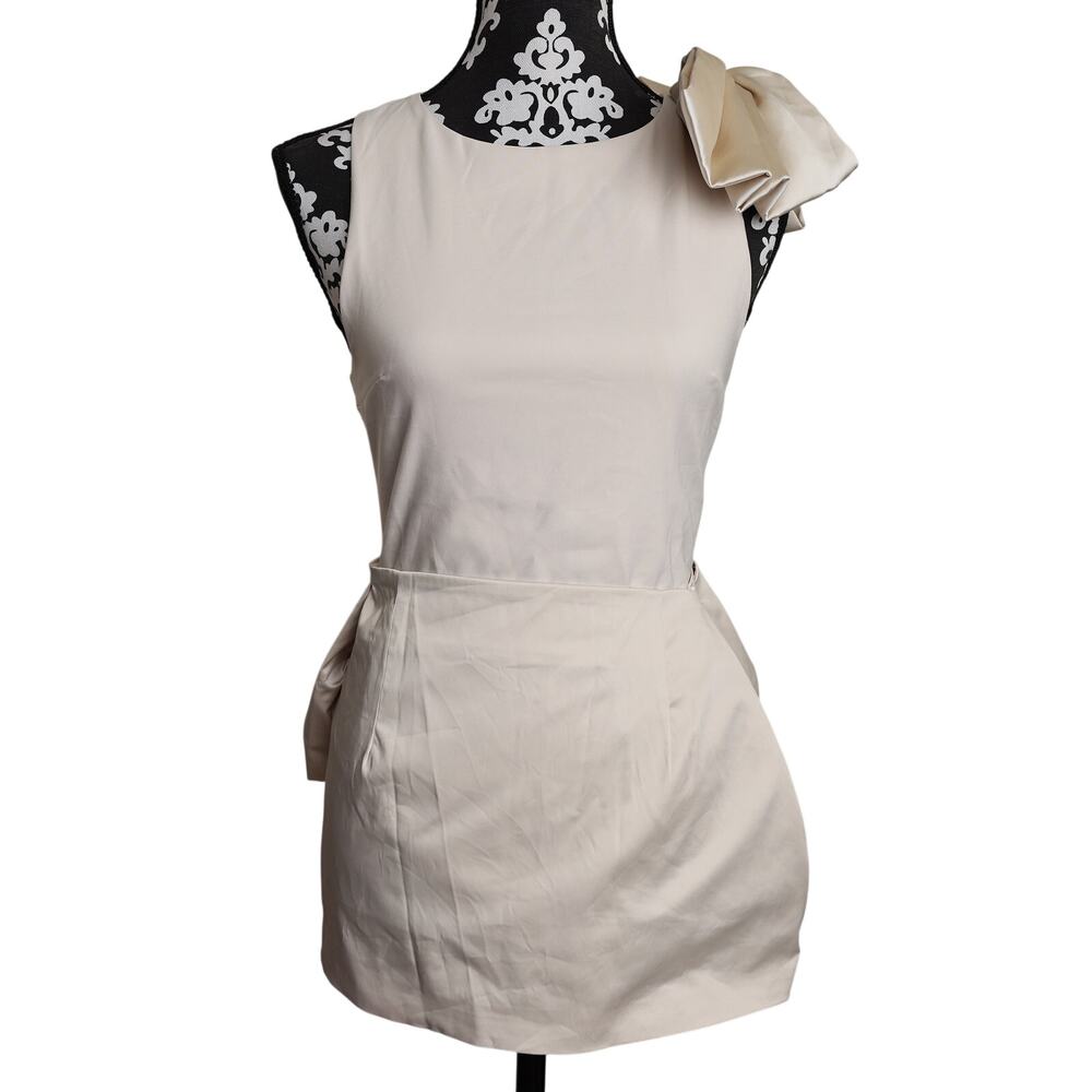 Zara Cream One-Shoulder Skirt Set